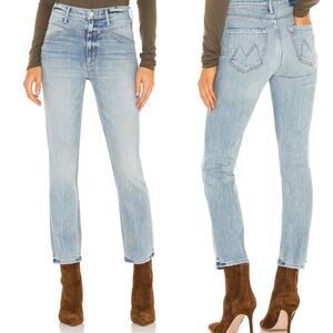 Mother Superior The Dazzler Yoke Front Ankle Jeans 25 Light Wash Denim Western
